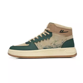 Кроссовки WARRIOR Skateboarding Shoes Men High-top Khaki, хаки/зеленый