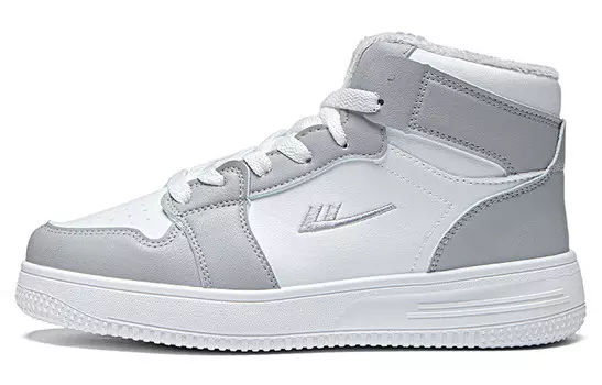 Кроссовки WARRIOR Skateboarding Shoes Men High-top White/Gray, белый/серый
