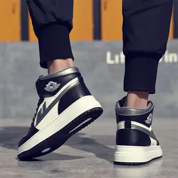 Кроссовки WARRIOR Skateboarding Shoes Men High-top Dark Gray, черный/серый