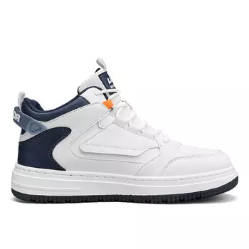 Кроссовки WARRIOR Skateboarding Shoes Men High-top White/Dark Blue, белый/темно-синий