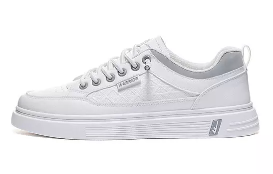 Кроссовки WARRIOR Skateboarding Shoes Men Low-top White/Gray, белый/серый