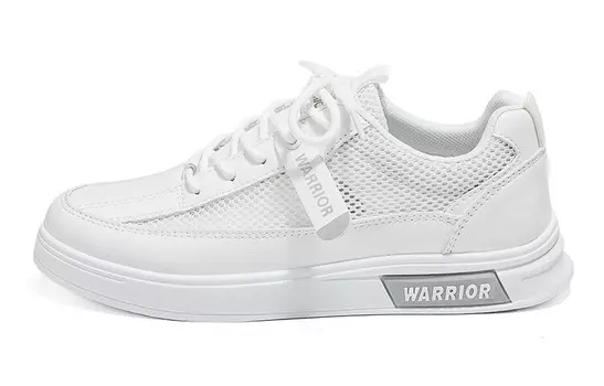 Кроссовки WARRIOR Skateboarding Shoes Men Low-top Gray, белый/серый