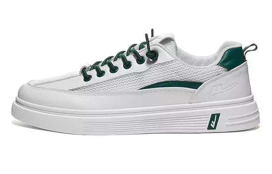 Кроссовки WARRIOR Skateboarding Shoes Men Low-top White/Green, зеленый