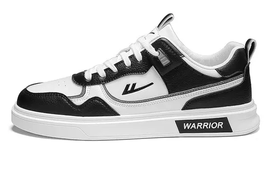 Кроссовки WARRIOR Skateboarding Shoes Men Low-top White/Black, белый/черный
