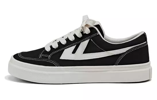 Кроссовки WARRIOR Skateboarding Shoes Men Low-top Beige, черный/бежевый