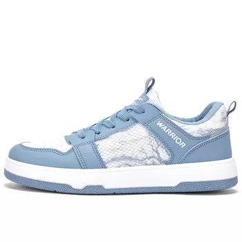 Кроссовки WARRIOR Skateboarding Shoes Men Low-top White/blue, белый/синий