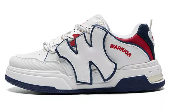 Кроссовки WARRIOR Skateboarding Shoes Men Low-top Blue, бежевый/синий/красный