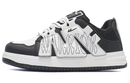 Кроссовки WARRIOR Skateboarding Shoes Men Low-top Black/Beige, черный/бежевый