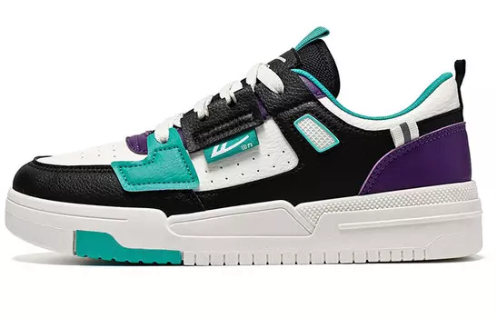 Кроссовки WARRIOR Skateboarding Shoes Men Low-top Black/White/Purple, красный