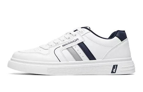 Кроссовки WARRIOR Skateboarding Shoes Men Low-top Blue, белый/темно-синий