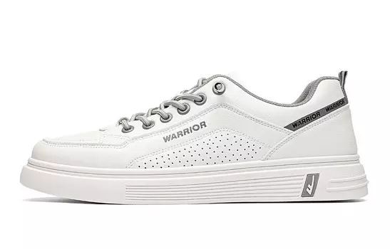 Кроссовки WARRIOR Skateboarding Shoes Men Low-top Gray, белый/серый