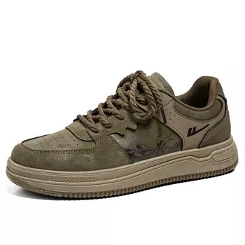 Кроссовки WARRIOR Skateboarding Shoes Men Low-top Brown/khaki, хаки/хаки