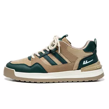 Кроссовки WARRIOR Skateboarding Shoes Men Low-top Khaki/dark Green/white, хаки/зеленый