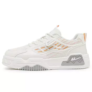 Кроссовки WARRIOR Skateboarding Shoes Men Low-top Beige/Orange, бежевый/оранжевый