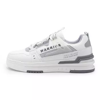 Кроссовки WARRIOR Skateboarding Shoes Men Low-top Gray, белый/серый