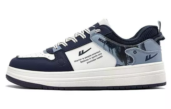 Кроссовки WARRIOR Skateboarding Shoes Men Low-top Blue, синий