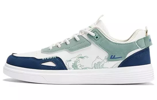 Кроссовки WARRIOR Skateboarding Shoes Men Low-top Beige, зеленый