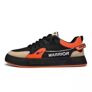 Кроссовки WARRIOR Skateboarding Shoes Men Low-top Black/Orange, черный/оранжевый/хаки