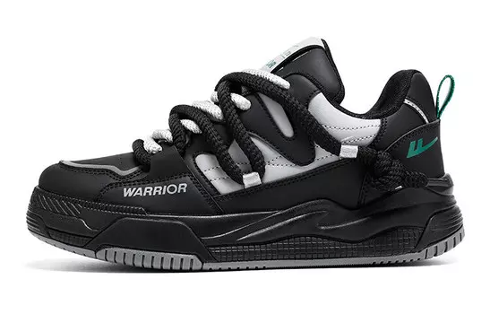 Кроссовки WARRIOR Skateboarding Shoes Men Low-top Black, черный/серый