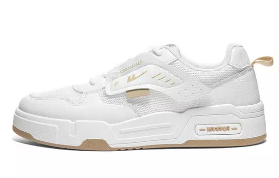 Кроссовки WARRIOR Skateboarding Shoes Men Low-top White/Khaki, белый/хаки