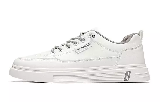 Кроссовки WARRIOR Skateboarding Shoes Men Low-top Gray, белый/серый