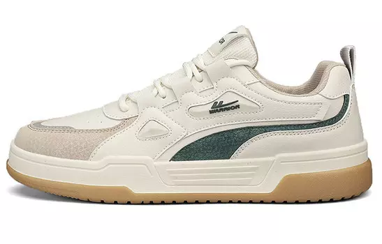 Кроссовки WARRIOR Skateboarding Shoes Men Low-top Beige/Green, зеленый