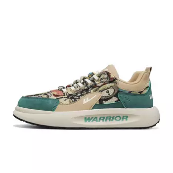 Кроссовки WARRIOR Skateboarding Shoes Men Low-top Khaki/green, хаки/зеленый
