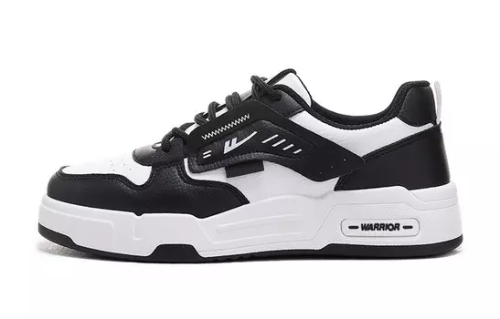 Кроссовки WARRIOR Skateboarding Shoes Men Low-top Black, белый/черный