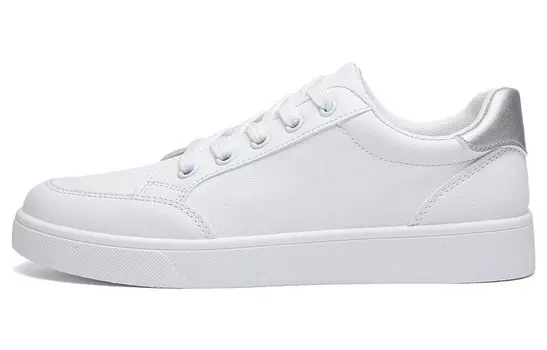 Кроссовки WARRIOR Skateboarding Shoes Men Low-top Silver/White, белый/серебряный