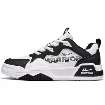 Кроссовки WARRIOR Skateboarding Shoes Men Low-top Black, белый/черный