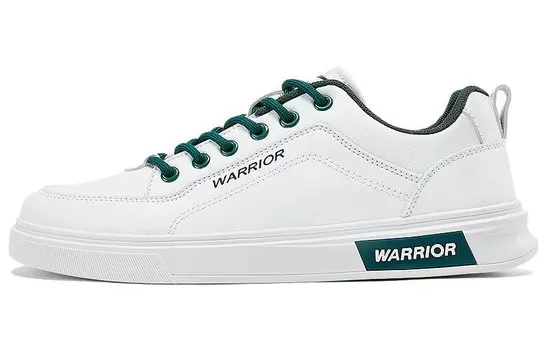 Кроссовки WARRIOR Skateboarding Shoes Men Low-top White/Green, зеленый