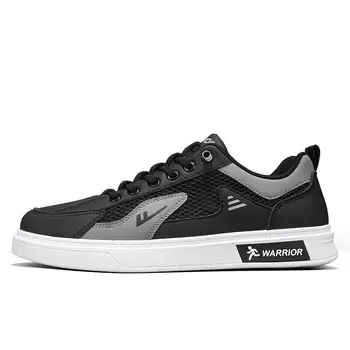 Кроссовки WARRIOR Skateboarding Shoes Men Low-top Gray, черный