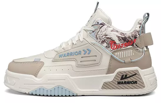 Кроссовки WARRIOR Skateboarding Shoes Men Mid-top Beige/Khaki, бежевый