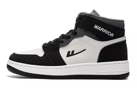 Кроссовки WARRIOR Skateboarding Shoes Unisex High-top Black, бежевый/черный