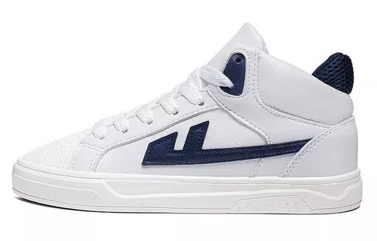 Кроссовки WARRIOR Skateboarding Shoes Unisex High-top White/Dark Blue, белый/темно-синий