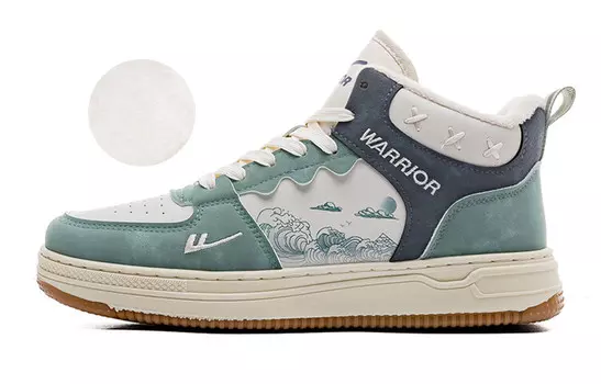 Кроссовки WARRIOR Skateboarding Shoes Unisex High-top Green, зеленый