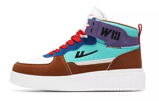 Кроссовки WARRIOR Skateboarding Shoes Unisex High-top White/Green, зеленый