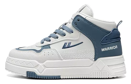 Кроссовки WARRIOR Skateboarding Shoes Unisex High-top Beige/Dark Blue, бежевый/темно-синий