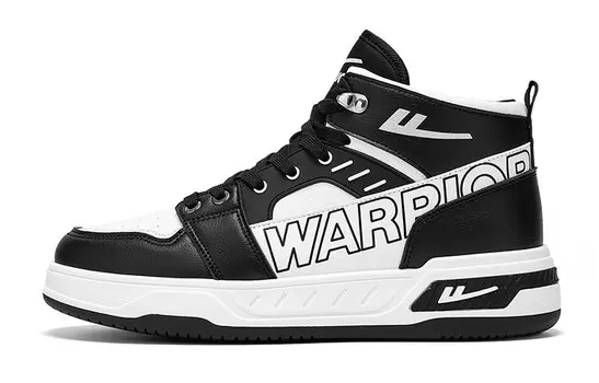 Кроссовки WARRIOR Skateboarding Shoes Unisex High-top, белый/черный