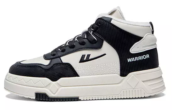 Кроссовки WARRIOR Skateboarding Shoes Unisex High-top Black/Beige, черный/бежевый