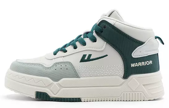 Кроссовки WARRIOR Skateboarding Shoes Unisex High-top Beige/Green, зеленый