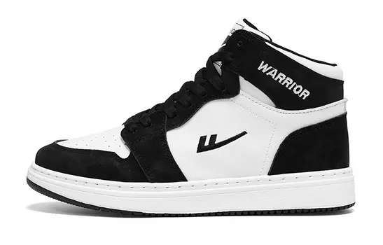Кроссовки WARRIOR Skateboarding Shoes Unisex High-top White/Black, белый/черный