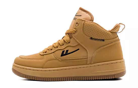 Кроссовки WARRIOR Skateboarding Shoes Unisex High-top Khaki, хаки