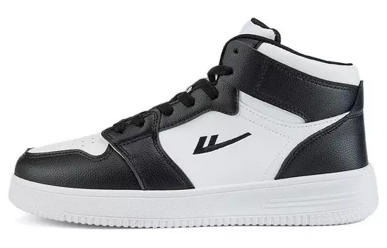 Кроссовки WARRIOR Skateboarding Shoes Unisex High-top White, черный/белый