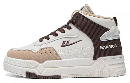 Кроссовки WARRIOR Skateboarding Shoes Unisex High-top Beige/Brown, коричневый
