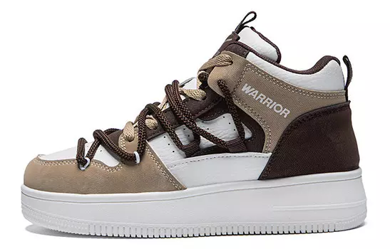 Кроссовки WARRIOR Skateboarding Shoes Unisex High-top Beige/Brown, коричневый
