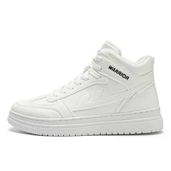 Кроссовки WARRIOR Skateboarding Shoes Unisex High-top Black, белый