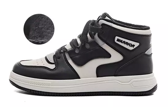 Кроссовки WARRIOR Skateboarding Shoes Unisex High-top Black, бежевый