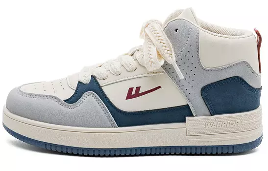 Кроссовки WARRIOR Skateboarding Shoes Unisex High-top, бежевый/темно-синий