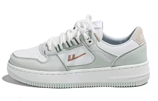 Кроссовки WARRIOR Skateboarding Shoes Unisex Low-top Khaki, белый/зеленый